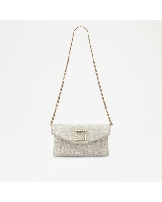 Russell & Bromley Natural Midnight Clutch Pearl Trim Clutch