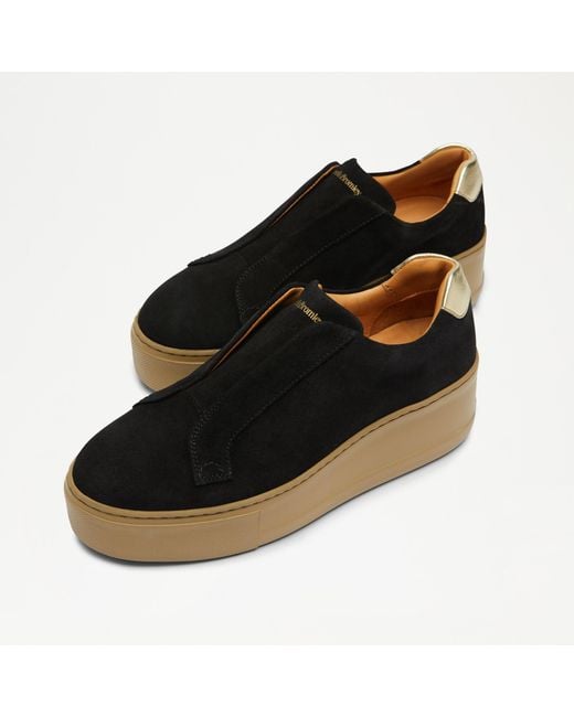 Russell & Bromley Black Park Up Laceless Flatform Trainer