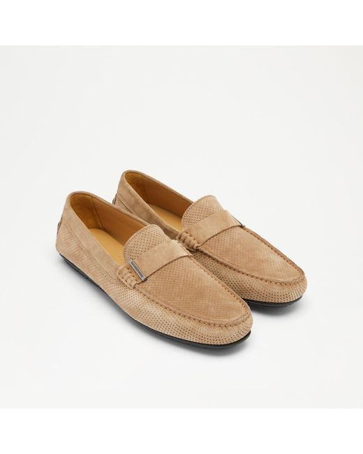 Russell & Bromley Natural REGGIE Men's Beige Suede Hybrid Loafers for men