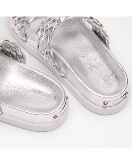 Russell Bromley Twisted Double Plait Strap Slide in White Lyst UK