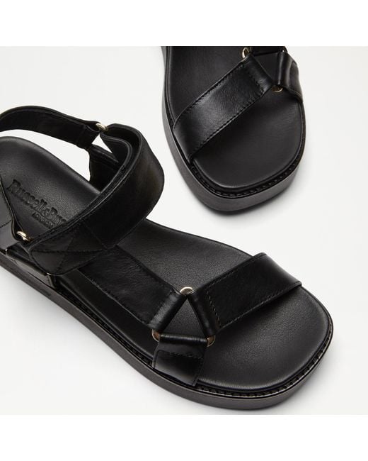 Russell & Bromley Black Atlanta Velcro Strap Sandal