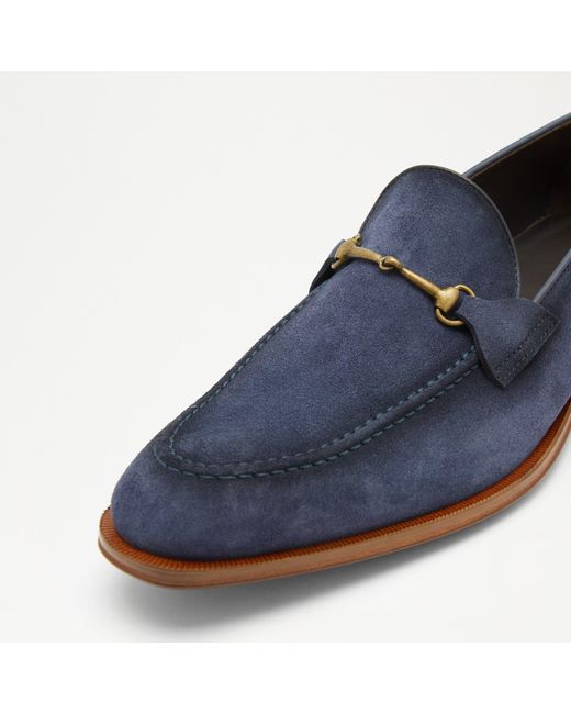 Russell & Bromley Legacy Men's Blue Antique Snaffle Brushed Loafer for men