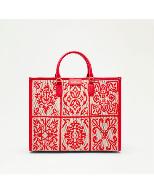 Russell & Bromley Gemini Women's Red/natural Woven Tote