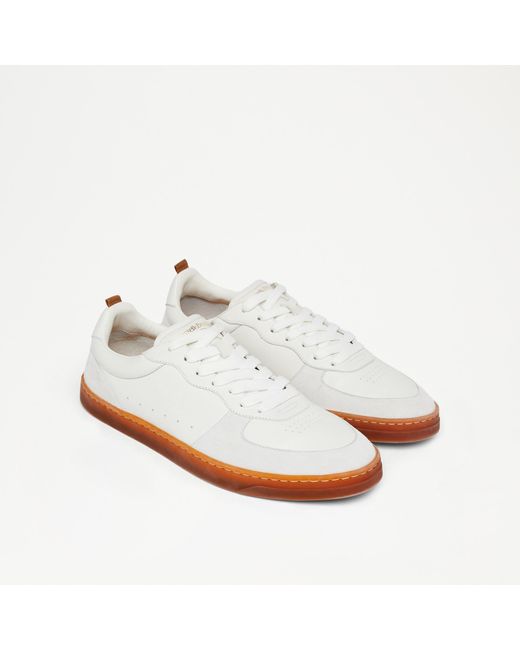 Russell & Bromley White Columbus Rounded Sneaker for men