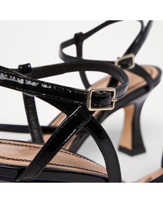 Russell & Bromley Black Slinky Strappy Mid Heel Sandal