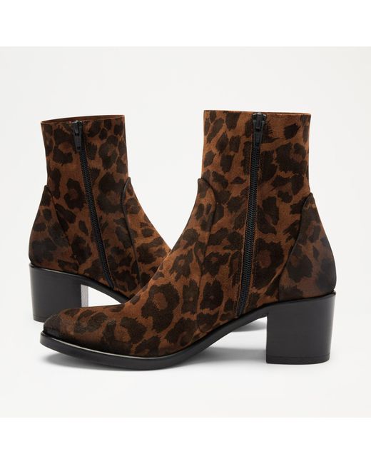 Russell & Bromley Brown Kicking Slim Ankle Boot