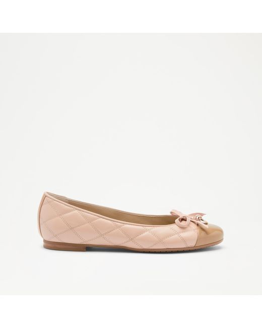 Russell & Bromley Pink Charming Quilted Ballet Flat