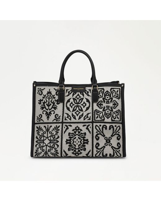 Russell & Bromley Black Gemini Canvas Tote