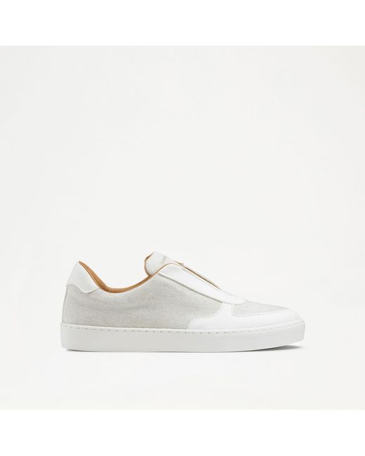 Russell & Bromley White Fifth Ave Eco Laceless Sneaker