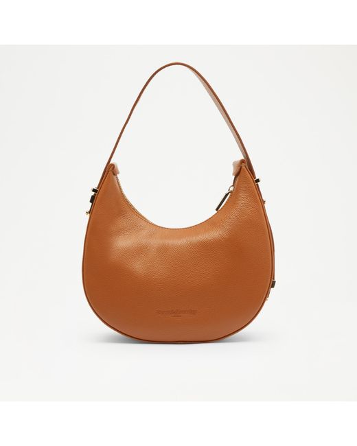 Russell & Bromley Milan Women's Tan Brown Leather Curved Shoulder Bag