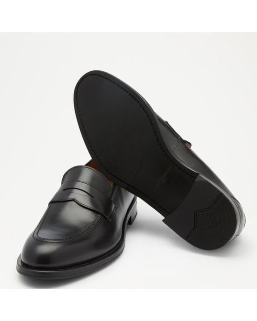 Russell & Bromley Davis Men's Black Rubber Sole Saddle Loafer for men