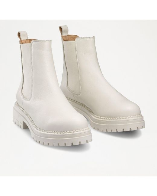 Russell & Bromley Company Women's White Combat Chelsea Boot