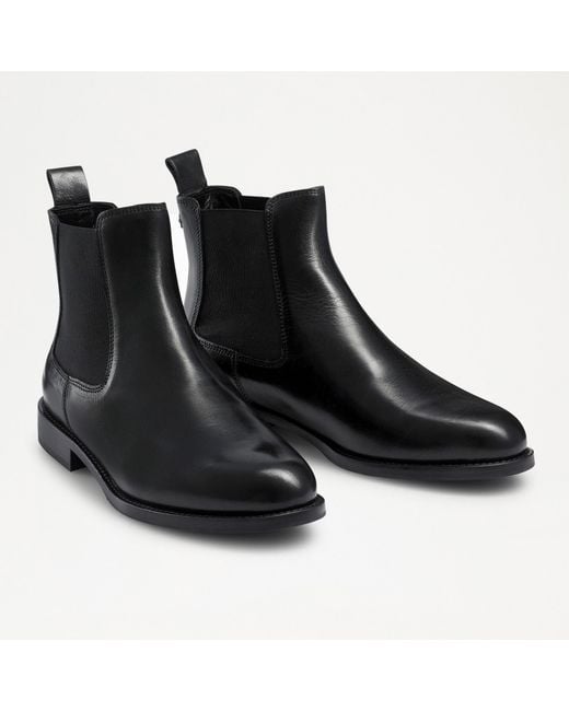 Russell & Bromley Bond Women's Black Leather Low Ankle Chelsea Boots