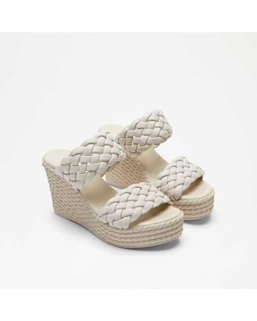 Russell & Bromley Marina Women's White Chunky Woven Wedge
