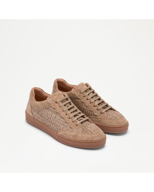 Russell & Bromley Brown Roller Scalloped Lace Up Trainer