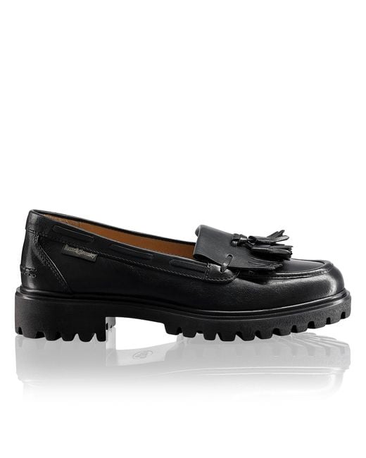 Russell & Bromley Black Winchester Cleated Sole Loafer