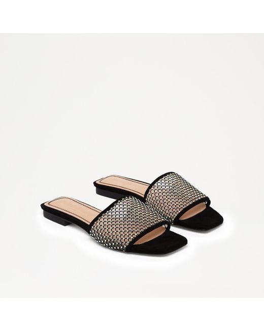Russell & Bromley Black Easy Square Toe Slide