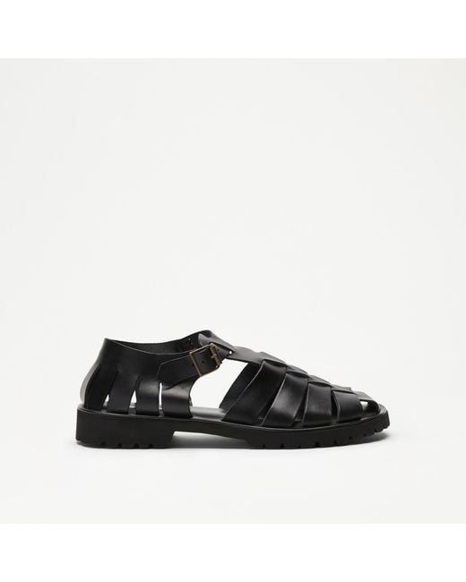 Russell & Bromley Black Beachley Closed Toe Fisherman Sandal for men