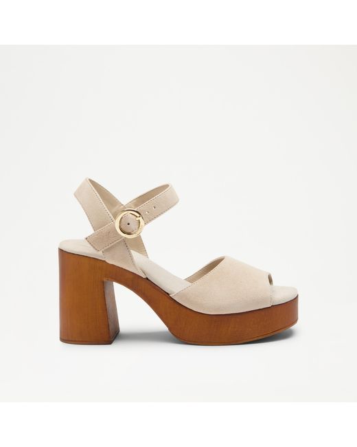 Russell & Bromley White Willow Through Sole Platform Sandal