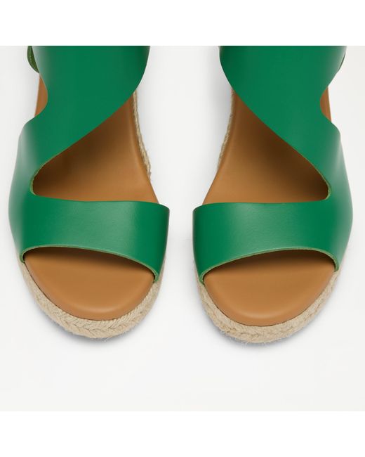 Russell & Bromley Green Fawler Espadrille Wedge