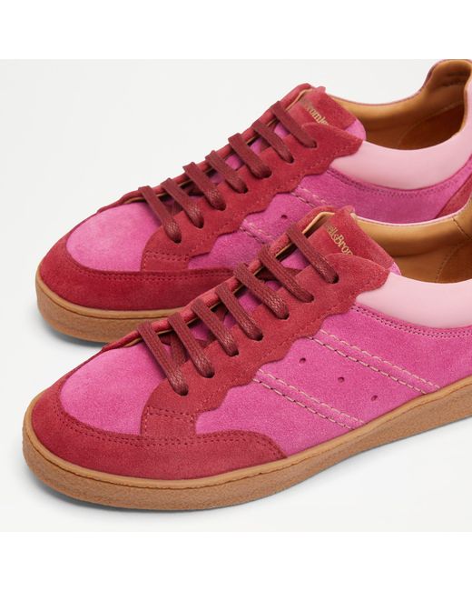 Russell & Bromley Roller Women's Pink Scallop Lace Up Trainer