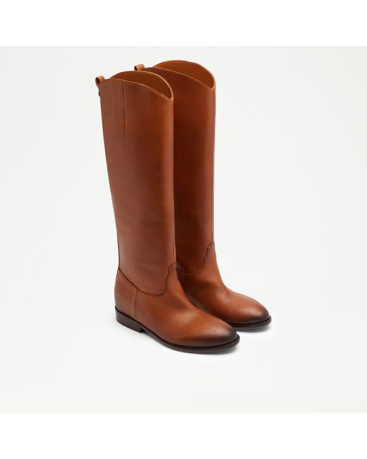 Russell & Bromley Rein Women's Brown Flat Slouch Knee Boot
