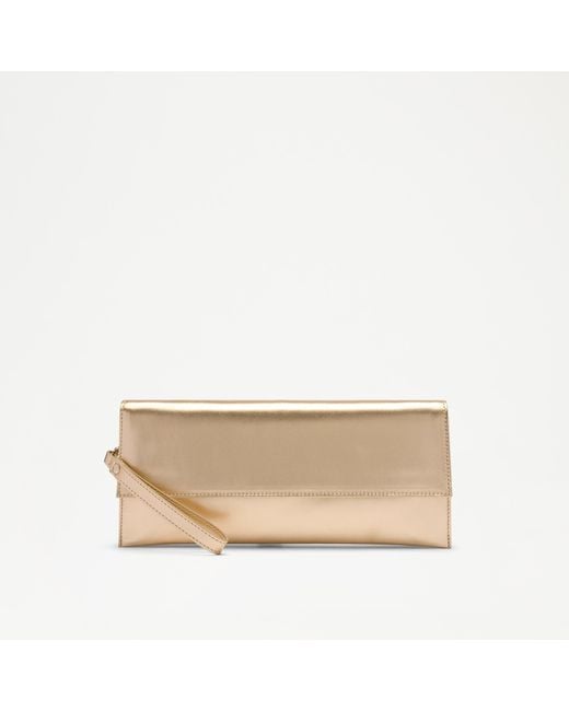 Russell & Bromley Natural Melrose Streamlined Foldover Clutch