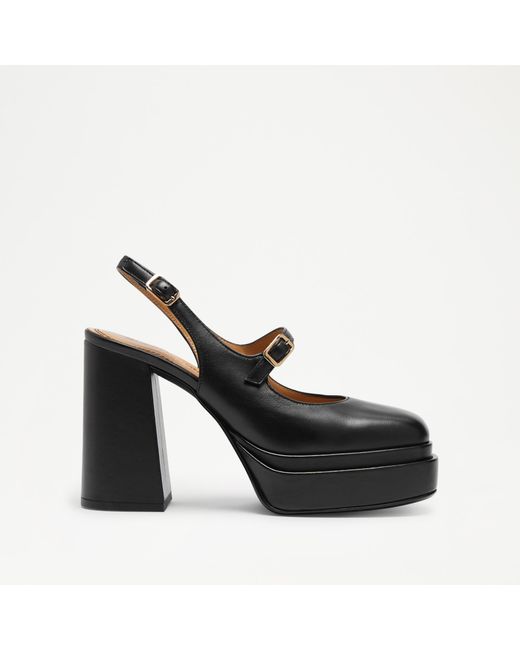 Russell & Bromley Milly Women's Black Slingback Mary Jane Platform
