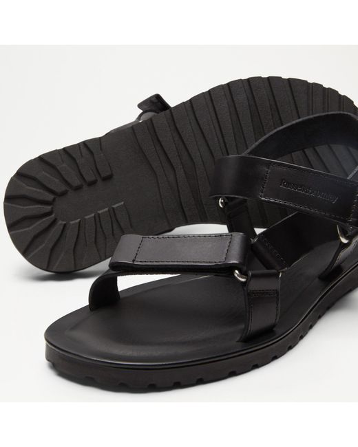 Russell & Bromley Black Montego Trek Leather Sandal for men