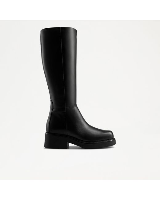 Russell & Bromley Black Underground Hi Square Toe Knee High Boot
