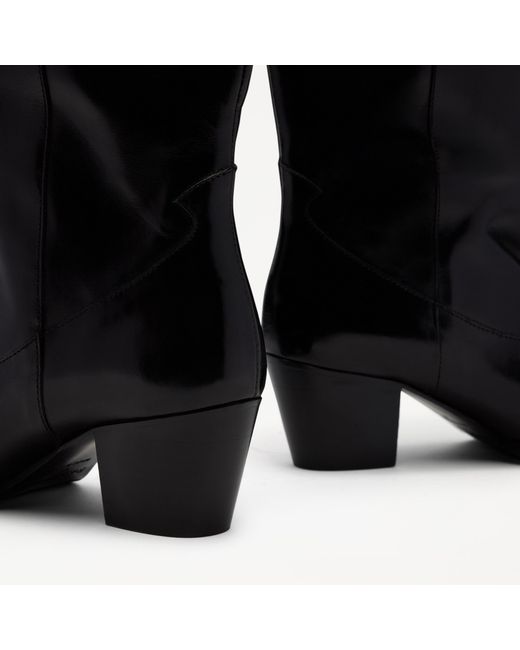 Russell & Bromley Black Calle High Western Knee-high Boot