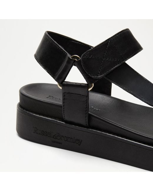 Russell & Bromley Black Atlanta Velcro Strap Sandal