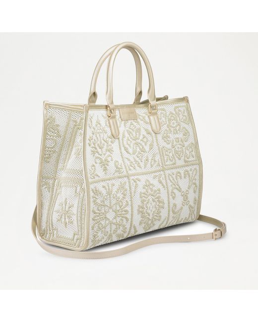 Russell & Bromley Metallic Gemini Women's Gold Woven Tote