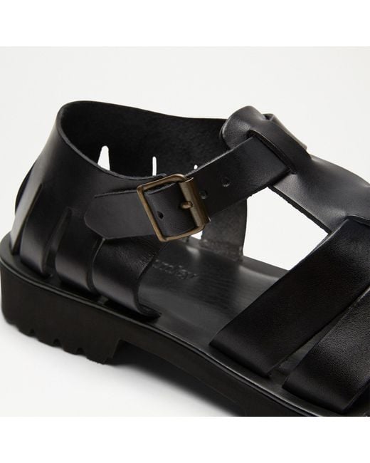 Russell & Bromley Black Beachley Closed Toe Fisherman Sandal for men