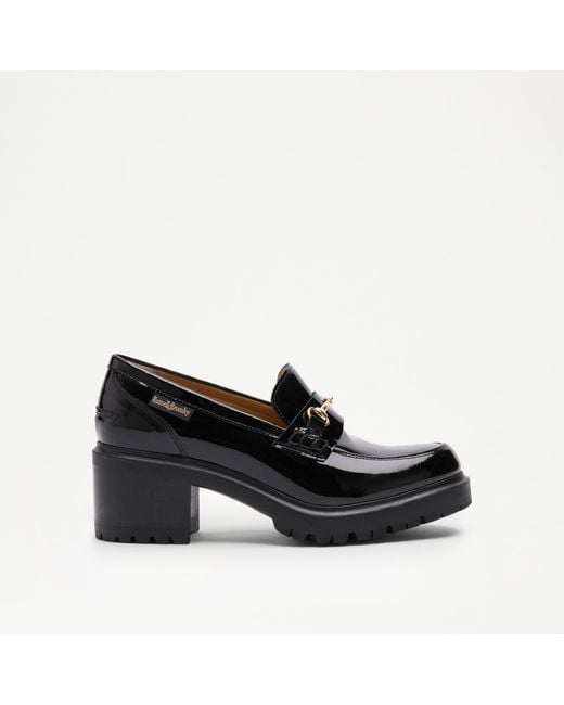 Russell & Bromley Black Brewster Mid Heeled Snaffle Loafer