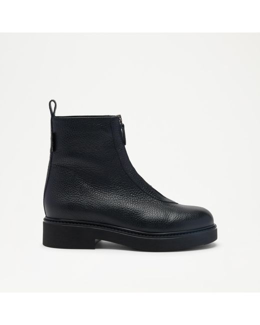 Russell & Bromley Black Thames Zip Front Ankle Boot