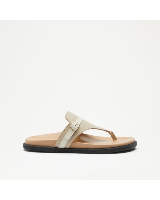 Russell & Bromley Natural Lantern Toe Post Covered Footbed Sandal