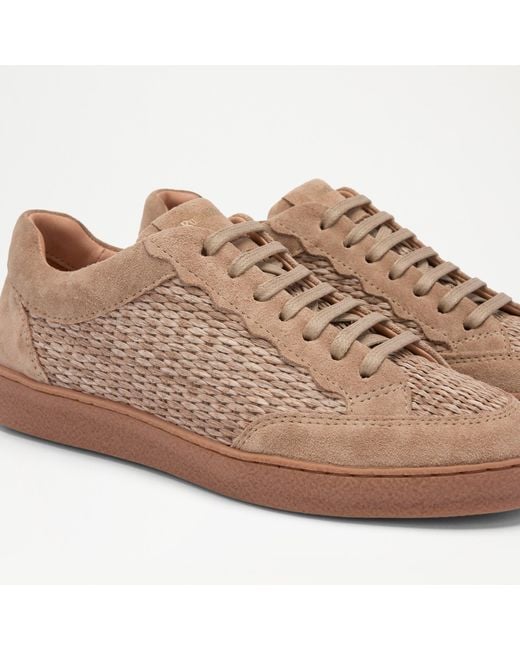 Russell & Bromley Brown Roller Scalloped Lace Up Trainer