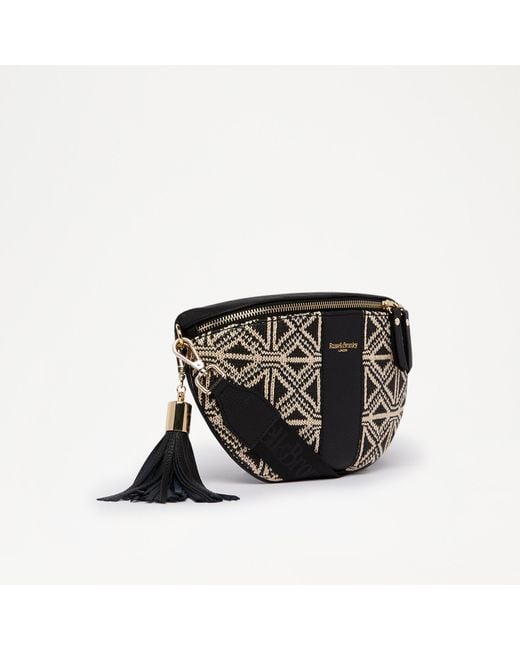 Russell & Bromley Rotate Women's Black Curved Crossbody Bag