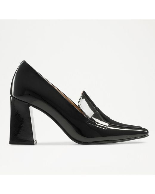 Russell & Bromley Uptown High Women's High Heel Loafers, Black, Patent Leather