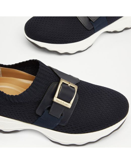 Russell & Bromley Black Vacation Knit Buckle Runner