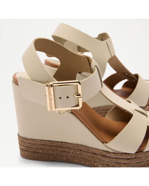 Russell & Bromley Natural Havana Espadrille Wedge