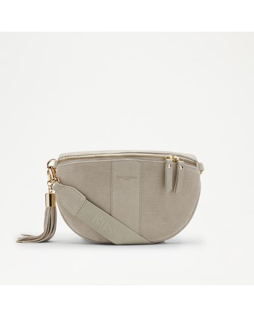 Russell & Bromley Gray Rotate Curved Crossbody Bag