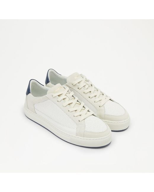 Russell & Bromley White Finlay Men's Retro Laced Sneaker for men