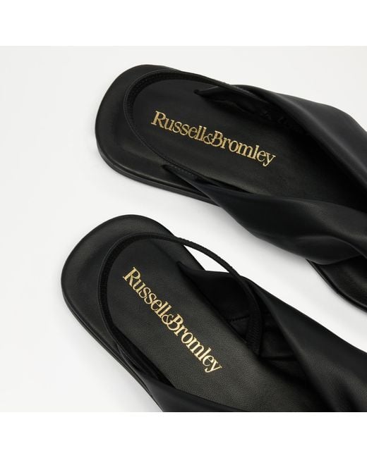 Russell & Bromley Black Butterwick Slingback Thong Sandal