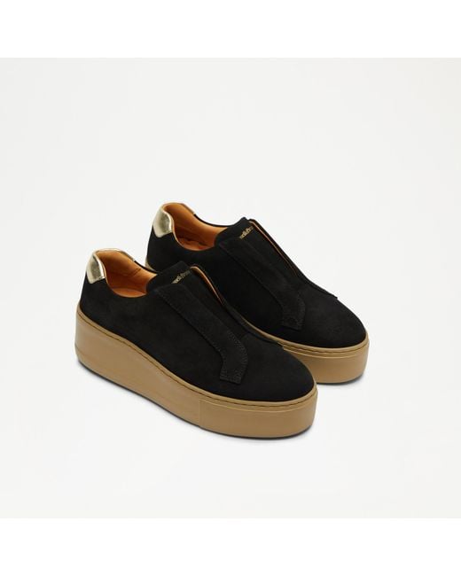 Russell & Bromley Black Park Up Laceless Flatform Trainer
