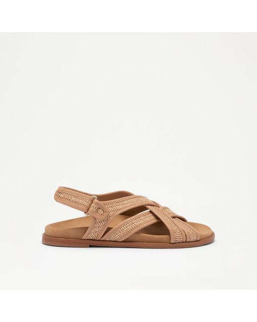 Russell & Bromley Brown Exlade Velcro Strap Sandal