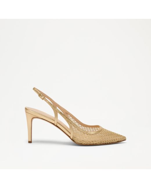 Russell & Bromley Natural Liney Cutout Slingback Heel