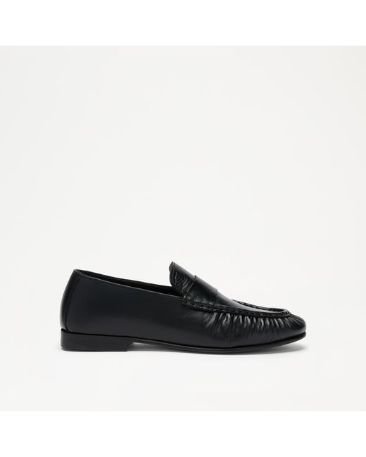 Russell & Bromley Black Apley Ruched Loafer
