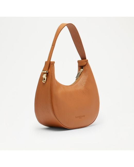 Russell & Bromley Milan Women's Tan Brown Leather Curved Shoulder Bag